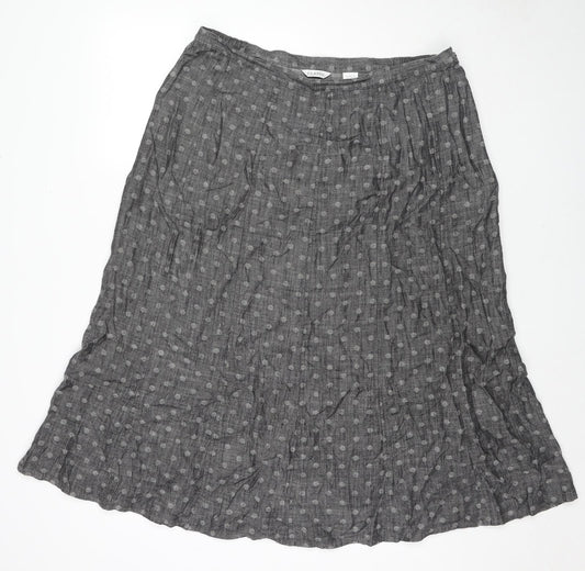 Marks and Spencer Womens Grey Polka Dot Lyocell Maxi Skirt Size 18 Zip