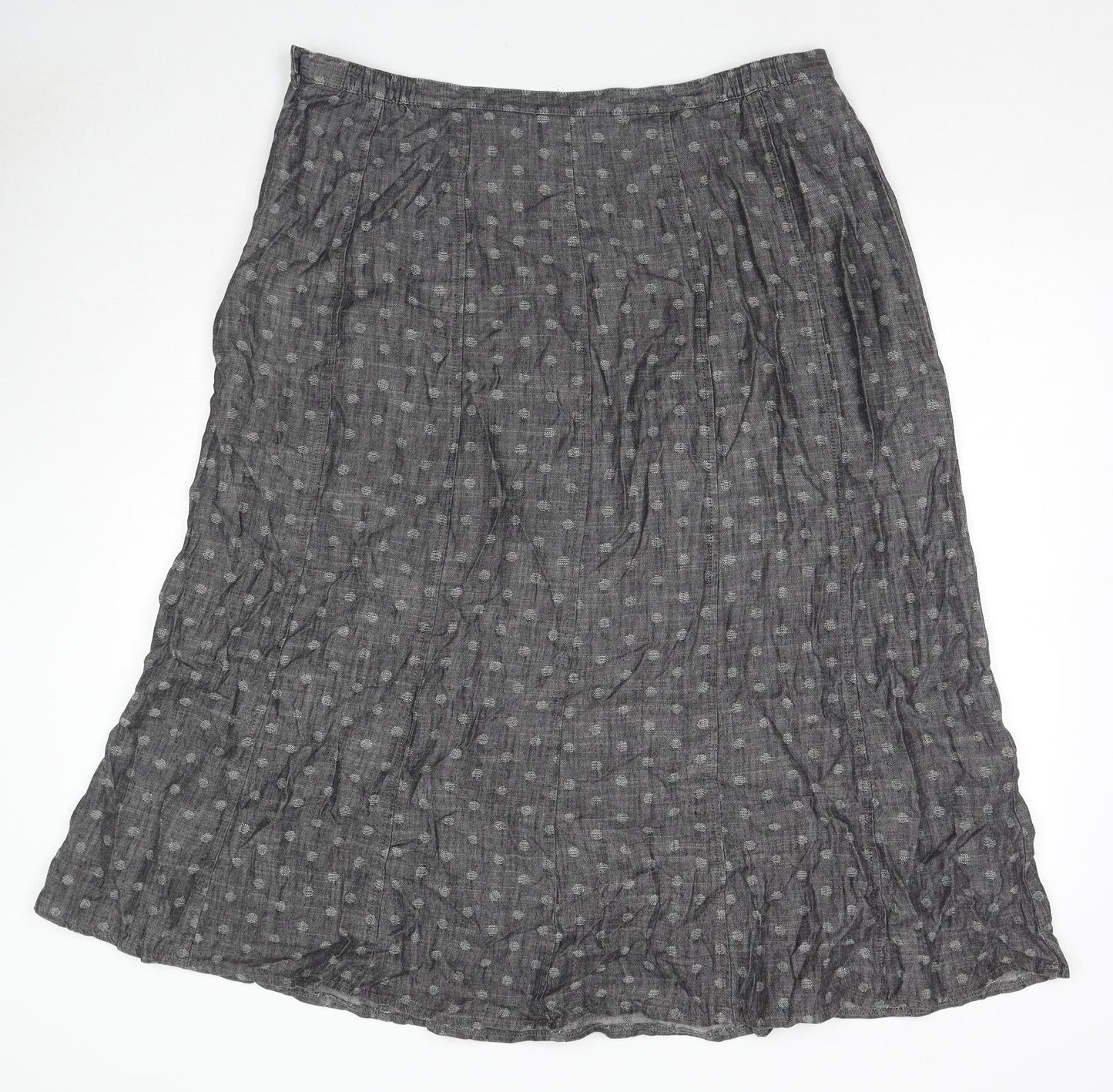 Marks and Spencer Womens Grey Polka Dot Lyocell Maxi Skirt Size 18 Zip