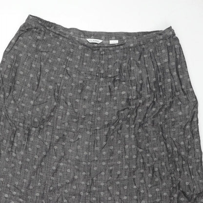 Marks and Spencer Womens Grey Polka Dot Lyocell Maxi Skirt Size 18 Zip