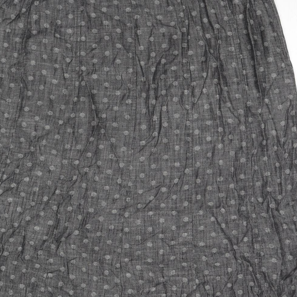 Marks and Spencer Womens Grey Polka Dot Lyocell Maxi Skirt Size 18 Zip