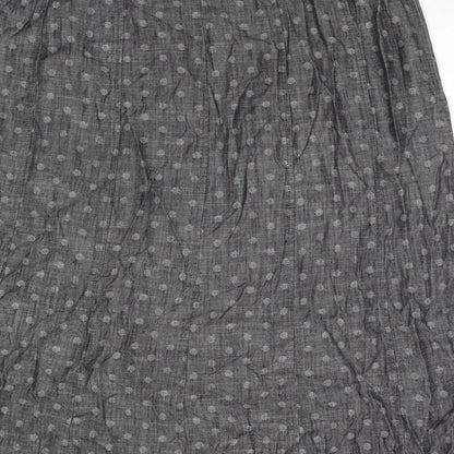 Marks and Spencer Womens Grey Polka Dot Lyocell Maxi Skirt Size 18 Zip