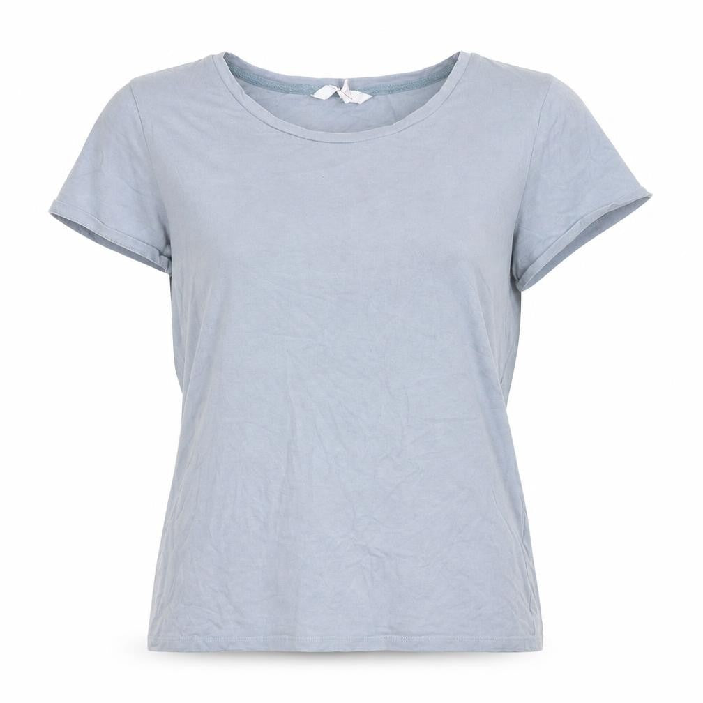 Front view of LTS Basic women’s blue cotton basic t-shirt, size L, round neck
