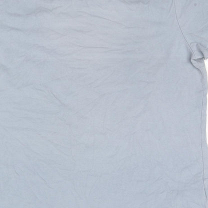 LTS Basic Womens Blue Cotton Basic T-Shirt Size L Round Neck