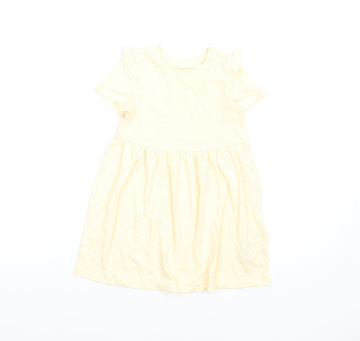 Marks and Spencer Girls Yellow Polyester Fit & Flare Size 2-3 Years Round Neck Pullover