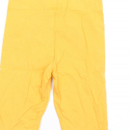 Marks and Spencer Girls Orange Cotton Biker Shorts Size 13-14 Years L11 in Regular