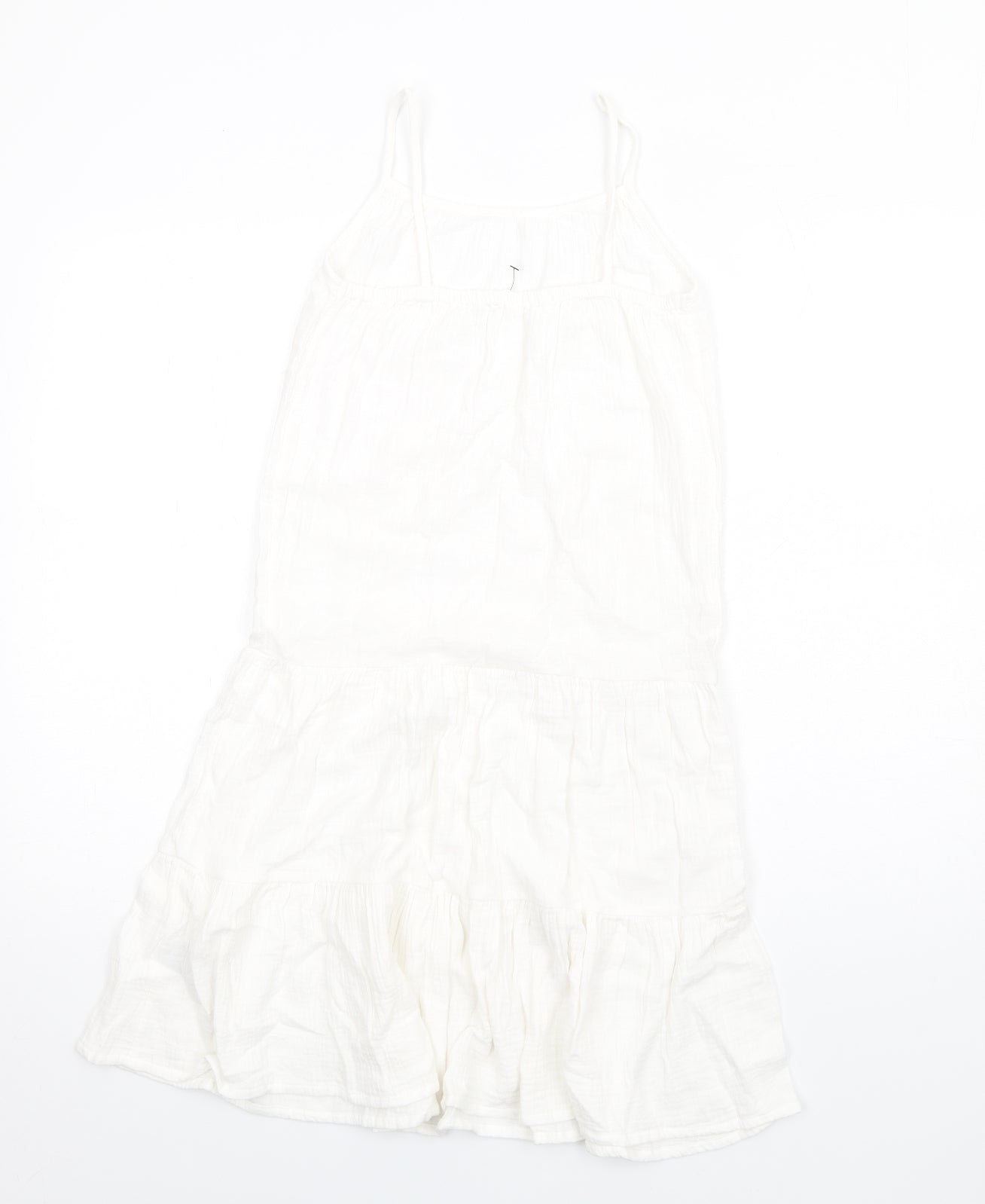 Marks and Spencer Girls White Cotton Trapeze & Swing Size 8-9 Years Round Neck Pullover