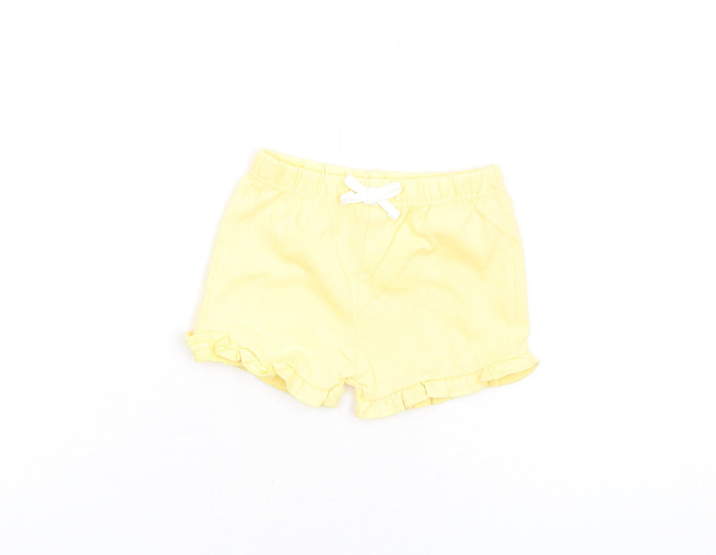 Marks and Spencer Girls Yellow Cotton Shorts Outfit/Set Size 0-3 Months Pullover
