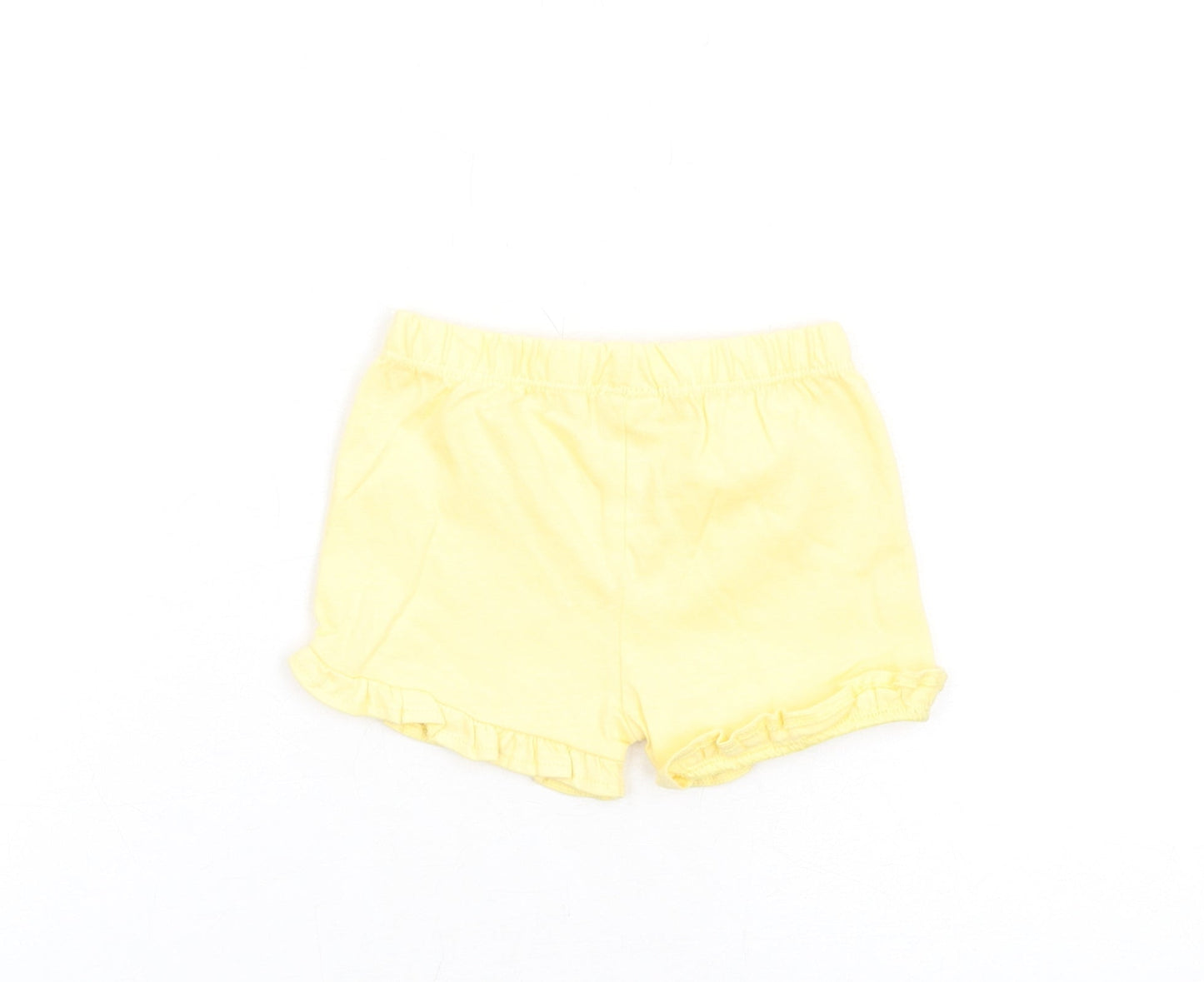 Marks and Spencer Girls Yellow Cotton Shorts Outfit/Set Size 0-3 Months Pullover