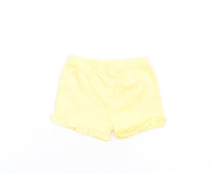 Marks and Spencer Girls Yellow Cotton Shorts Outfit/Set Size 0-3 Months Pullover