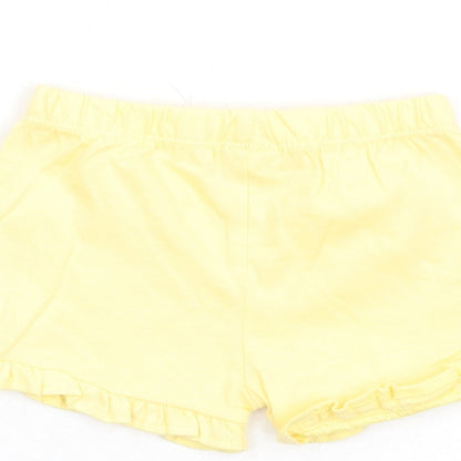 Marks and Spencer Girls Yellow Cotton Shorts Outfit/Set Size 0-3 Months Pullover