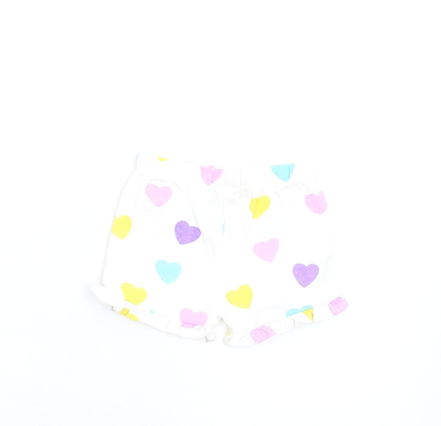Marks and Spencer Girls Multicoloured Geometric Cotton Shorts Outfit/Set Size 3-6 Months Pullover - Heart