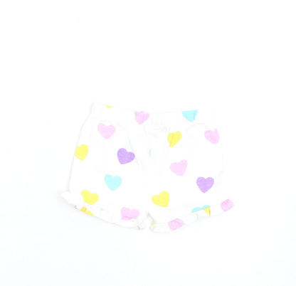Marks and Spencer Girls Multicoloured Geometric Cotton Shorts Outfit/Set Size 3-6 Months Pullover - Heart