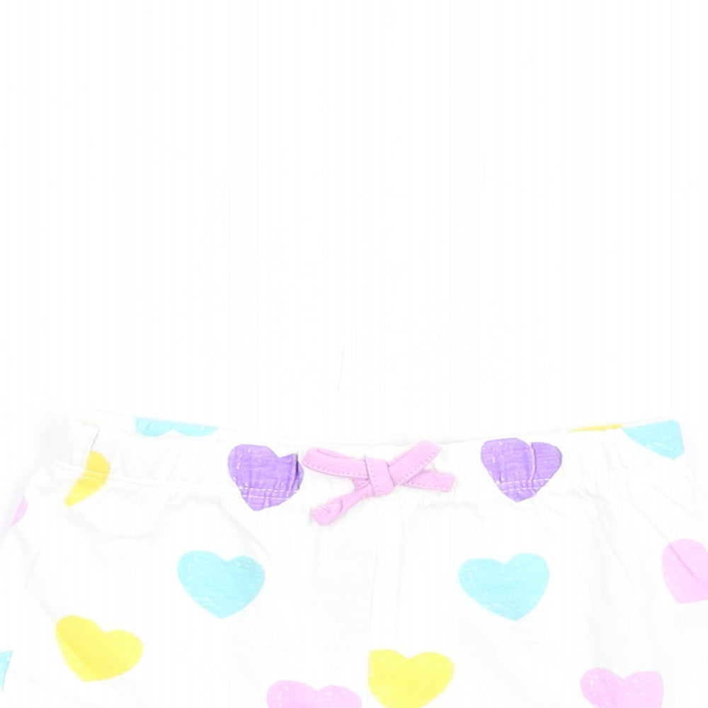 Marks and Spencer Girls Multicoloured Geometric Cotton Shorts Outfit/Set Size 3-6 Months Pullover - Heart