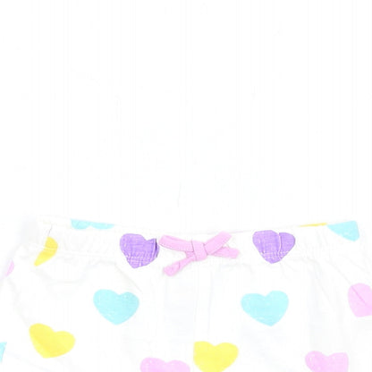 Marks and Spencer Girls Multicoloured Geometric Cotton Shorts Outfit/Set Size 3-6 Months Pullover - Heart