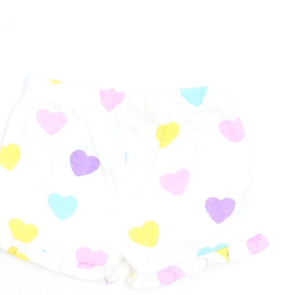 Marks and Spencer Girls Multicoloured Geometric Cotton Shorts Outfit/Set Size 3-6 Months Pullover - Heart