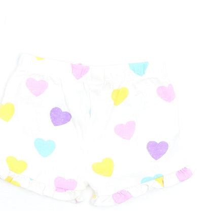 Marks and Spencer Girls Multicoloured Geometric Cotton Shorts Outfit/Set Size 3-6 Months Pullover - Heart