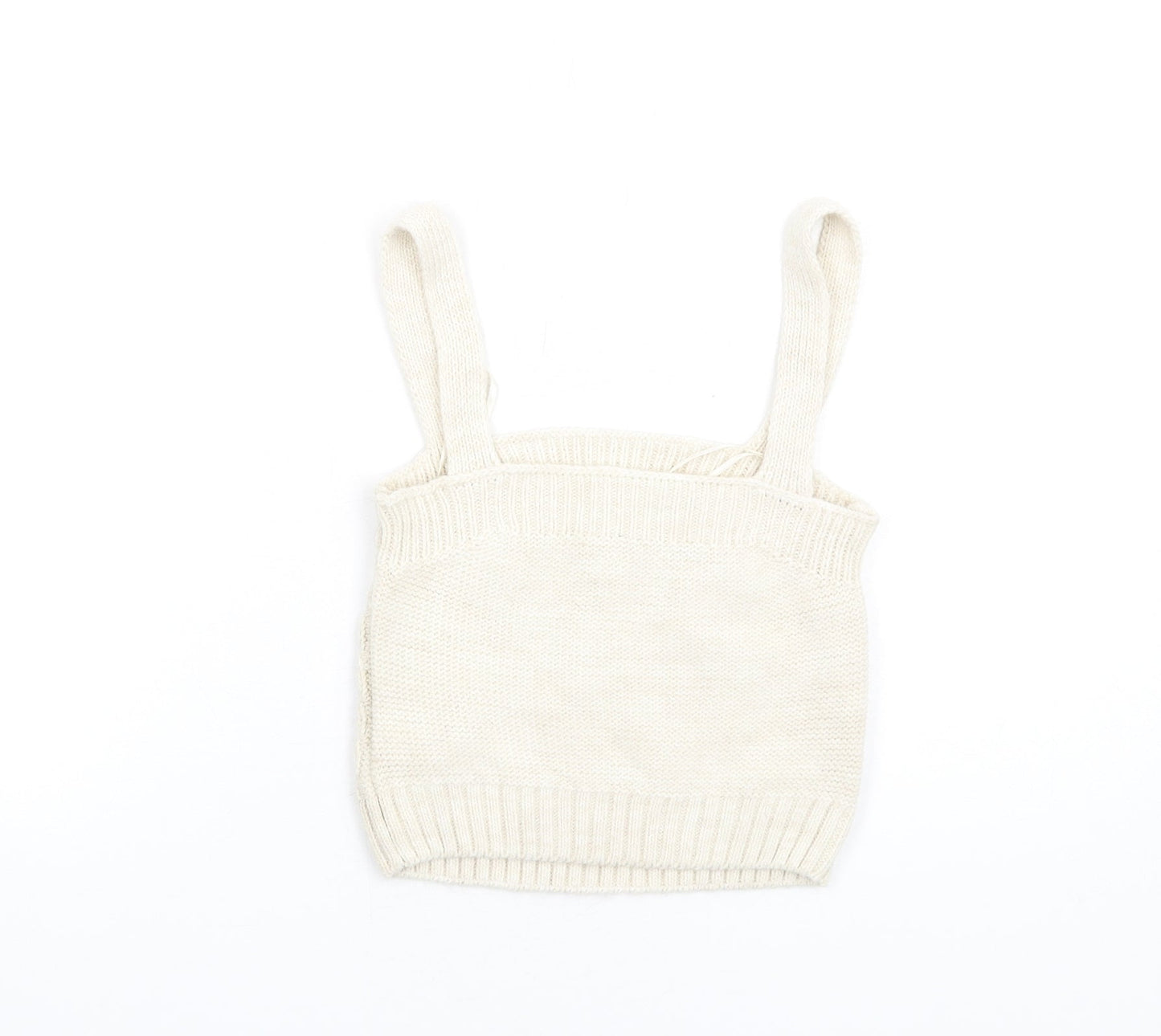 Womens UK Size XS River Island Ivory Basic Tank