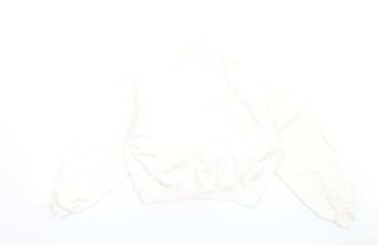 H&M Womens White Cotton Pullover Sweatshirt Size XS Pullover