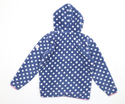 Lazy Jacks Girls Blue Polka Dot Jacket Size 11-12 Years Zip