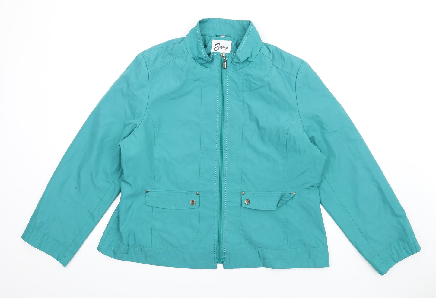 Eleganze Womens Green Jacket Size 20 Zip