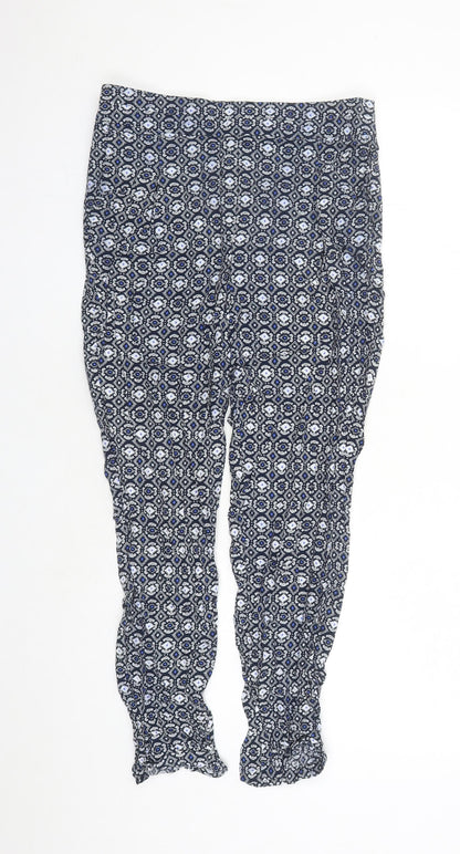 Womens UK Size 12 Marks and Spencer Regular Fit Capri Blue Trousers