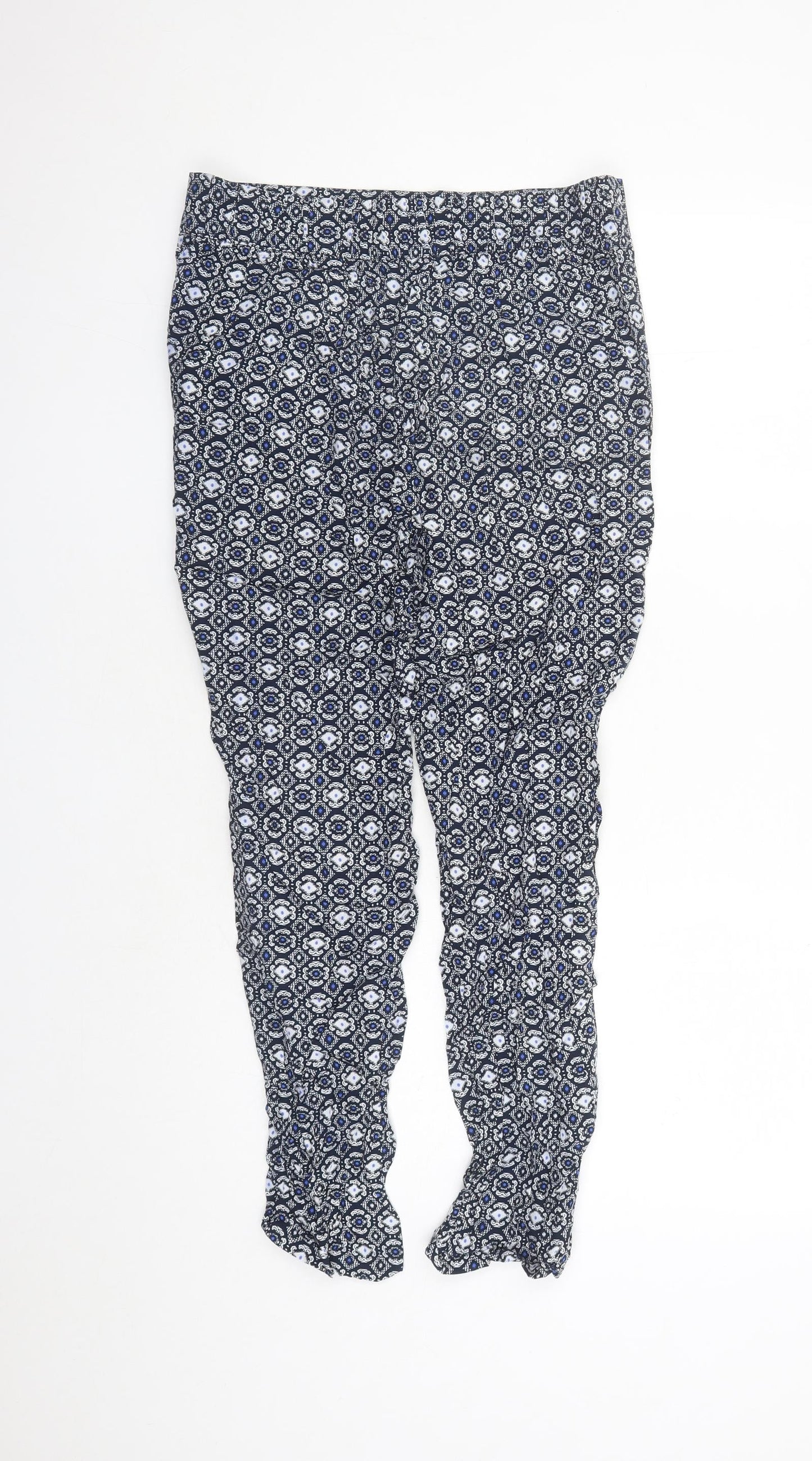 Womens UK Size 12 Marks and Spencer Regular Fit Capri Blue Trousers