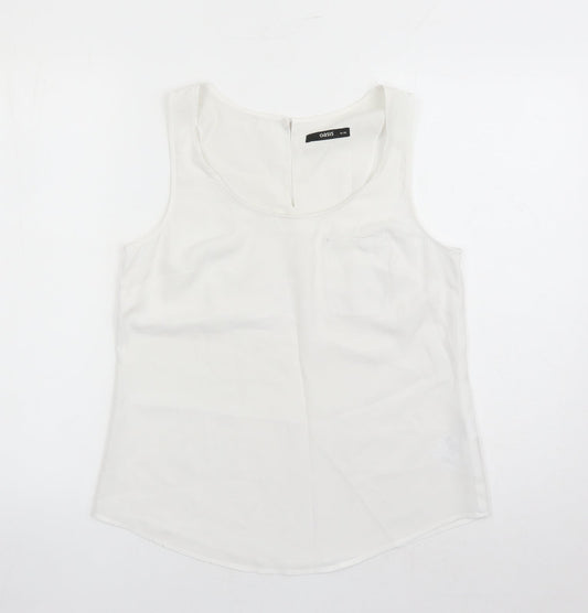 Oasis Womens White Polyester Camisole Tank Size 10 Round Neck - Pocket Detail