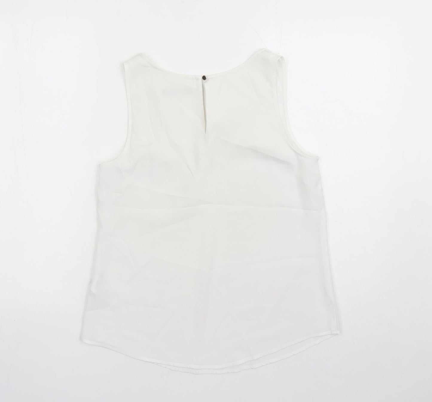 Oasis Womens White Polyester Camisole Tank Size 10 Round Neck - Pocket Detail