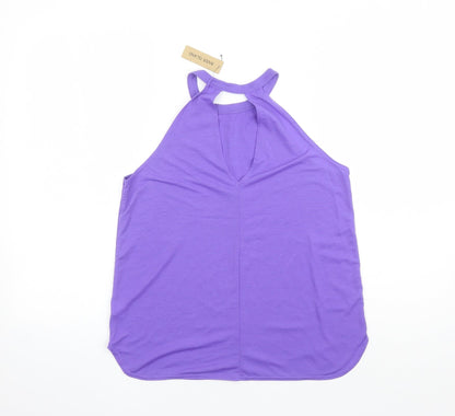 River Island Womens Purple Polyester Camisole Tank Size 10 Round Neck