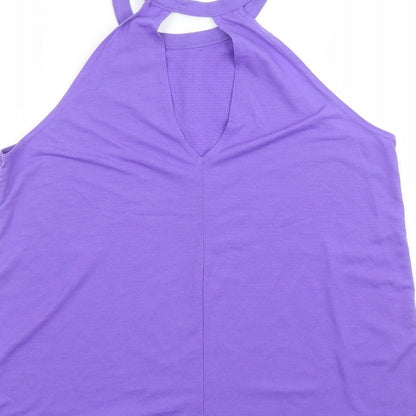 River Island Womens Purple Polyester Camisole Tank Size 10 Round Neck