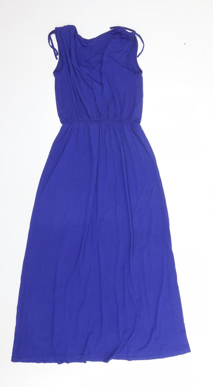 Dorothy Perkins Womens Blue Viscose Maxi Size 10 Round Neck Pullover