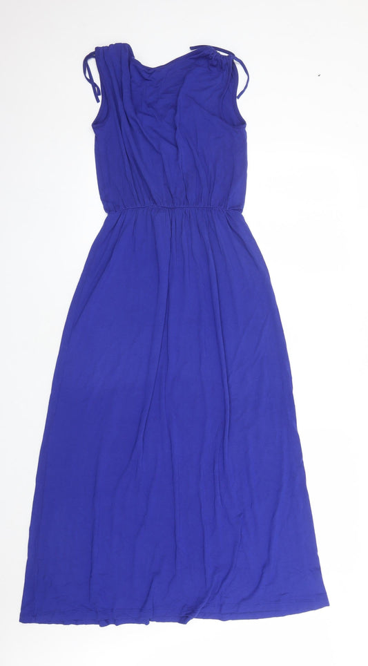 Dorothy Perkins Womens Blue Viscose Maxi Size 10 Round Neck Pullover