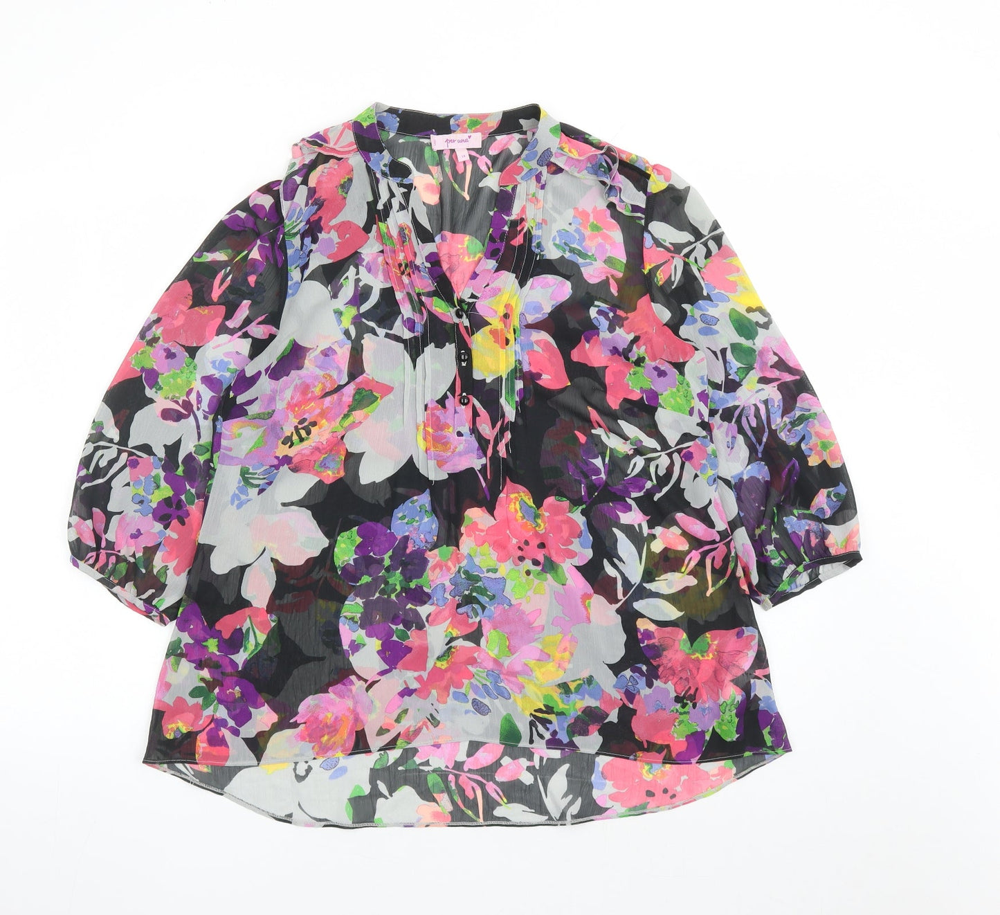 Womens UK Size 14 Per Una Multicoloured Basic Blouse