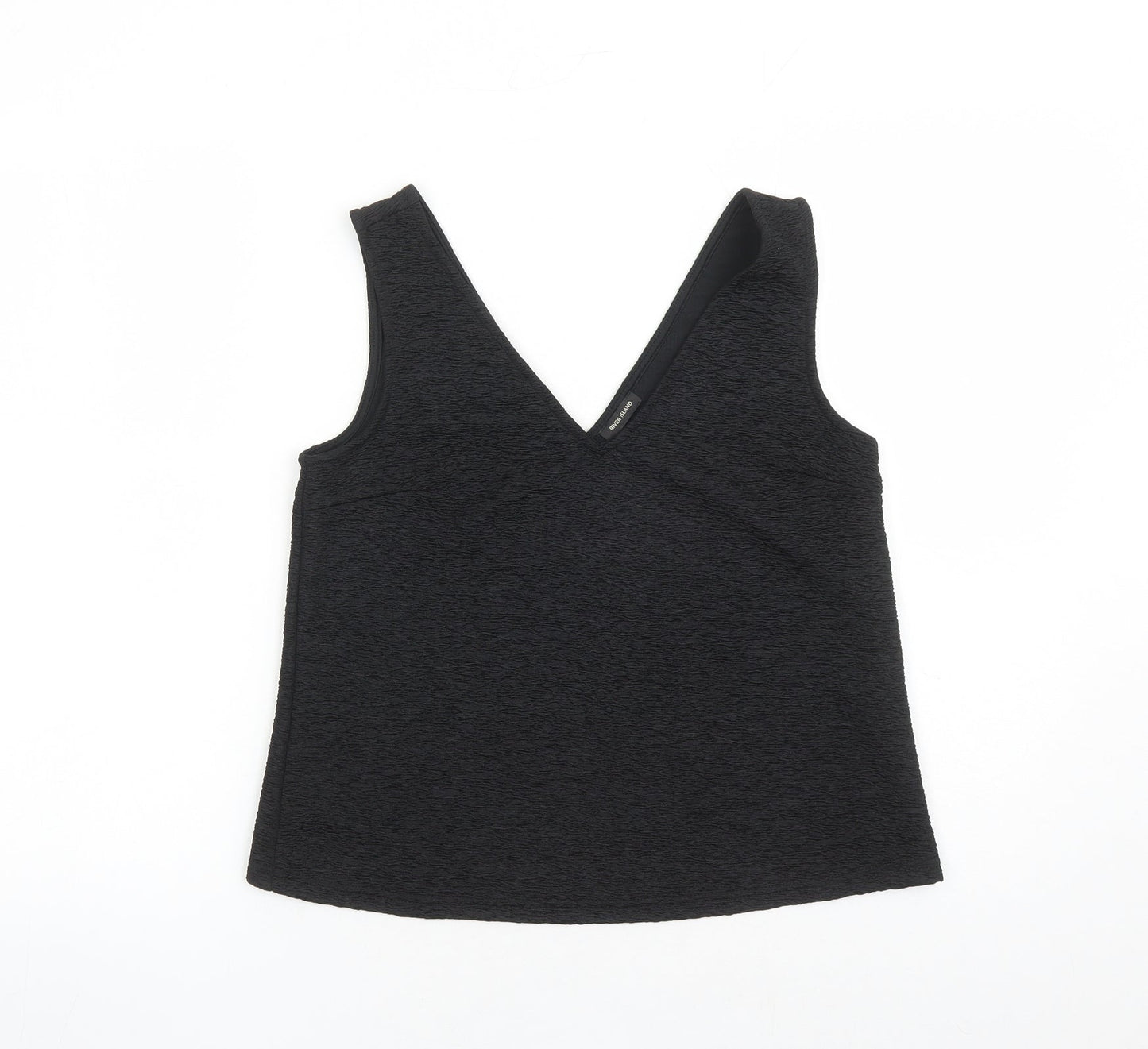 Womens UK Size 8 River Island Black Basic Tank