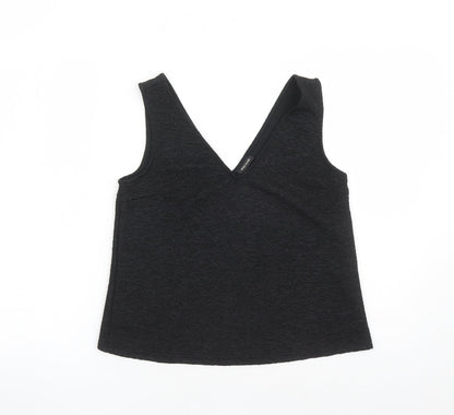 Womens UK Size 8 River Island Black Basic Tank