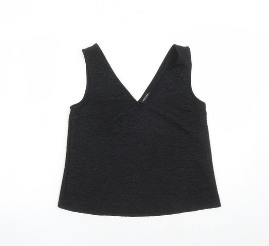 Womens UK Size 8 River Island Black Basic Tank