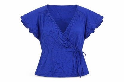 Womens UK Size S Zara Blue Wrap Blouse
