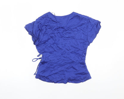 Womens UK Size S Zara Blue Wrap Blouse