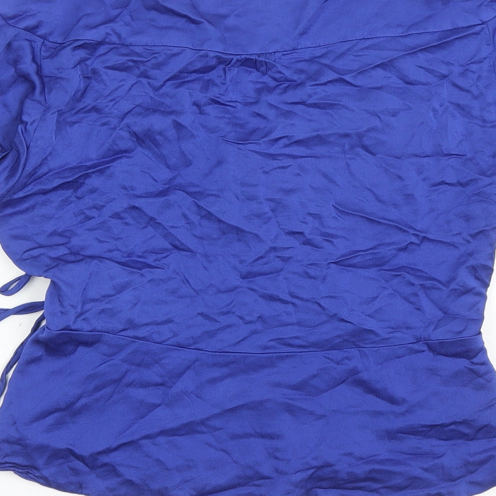 Womens UK Size S Zara Blue Wrap Blouse