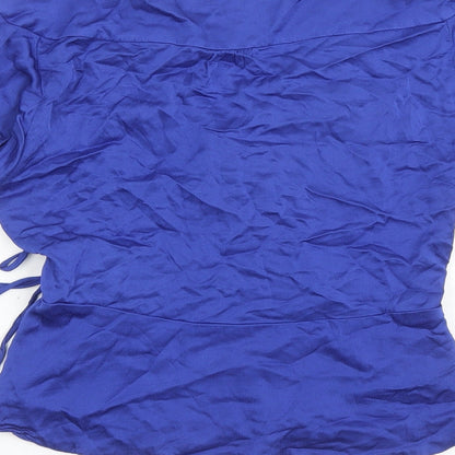 Womens UK Size S Zara Blue Wrap Blouse