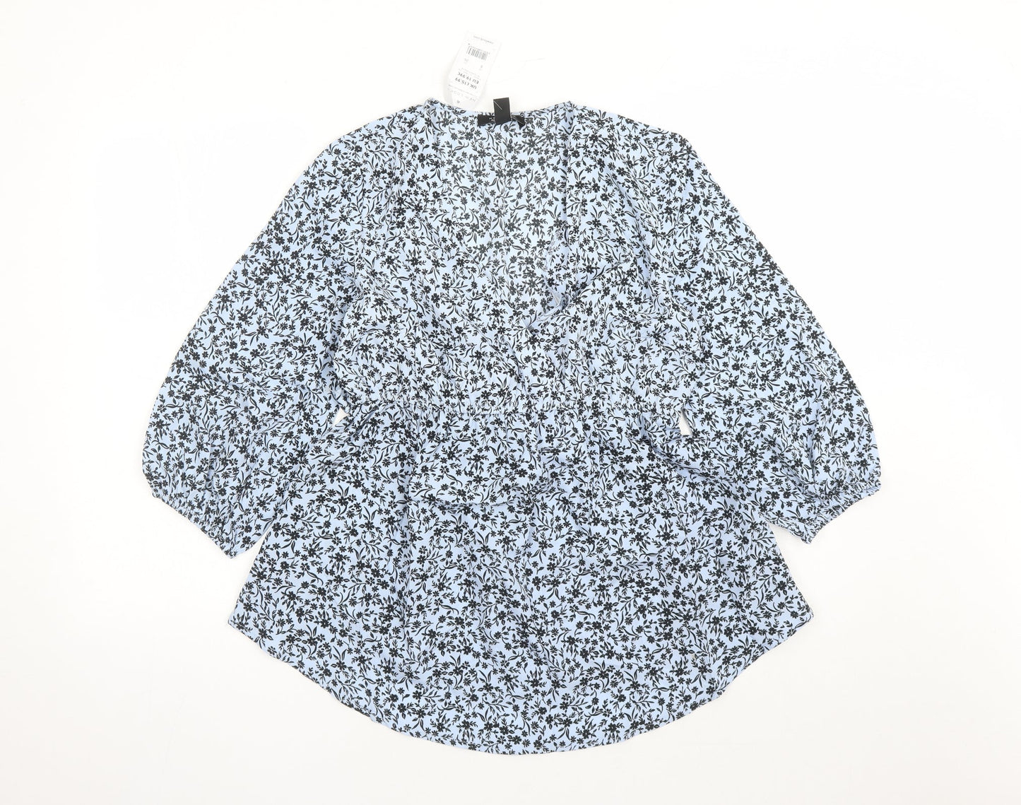 Womens UK Size 6 New Look Blue Basic Blouse