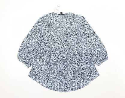 Womens UK Size 6 New Look Blue Basic Blouse