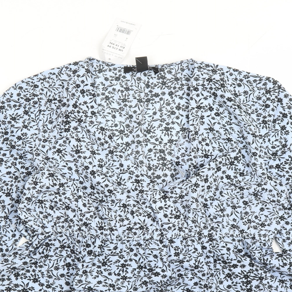 Womens UK Size 6 New Look Blue Basic Blouse