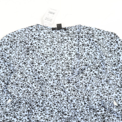Womens UK Size 6 New Look Blue Basic Blouse
