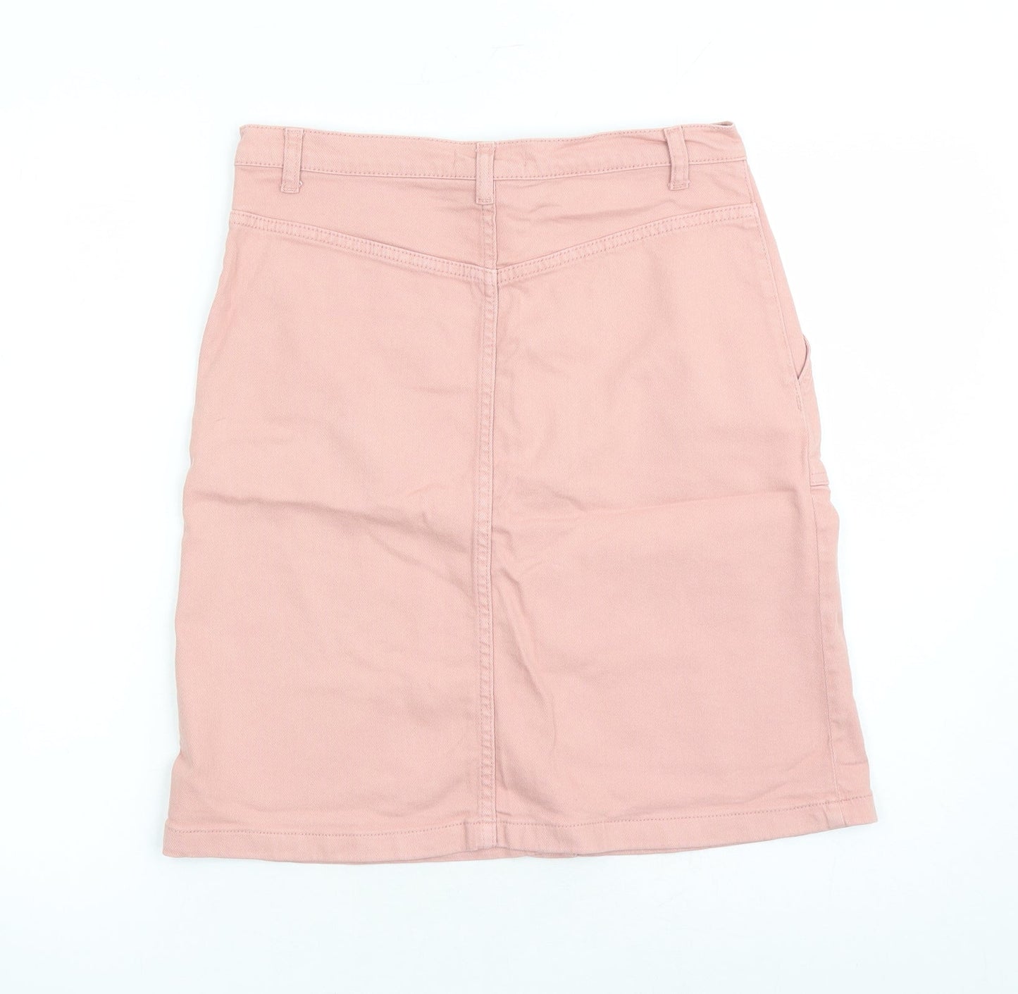 Great Plains Womens Pink Cotton A-Line Skirt Size 8 Button - Pockets