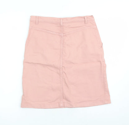 Great Plains Womens Pink Cotton A-Line Skirt Size 8 Button - Pockets