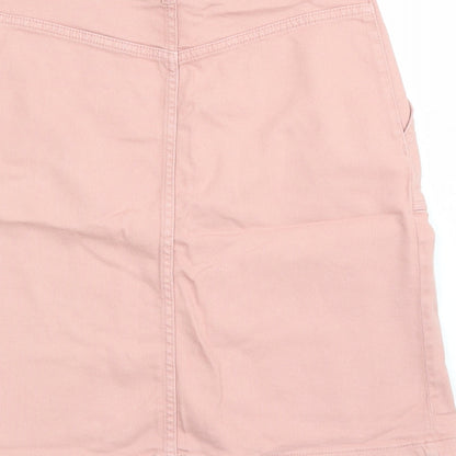 Great Plains Womens Pink Cotton A-Line Skirt Size 8 Button - Pockets