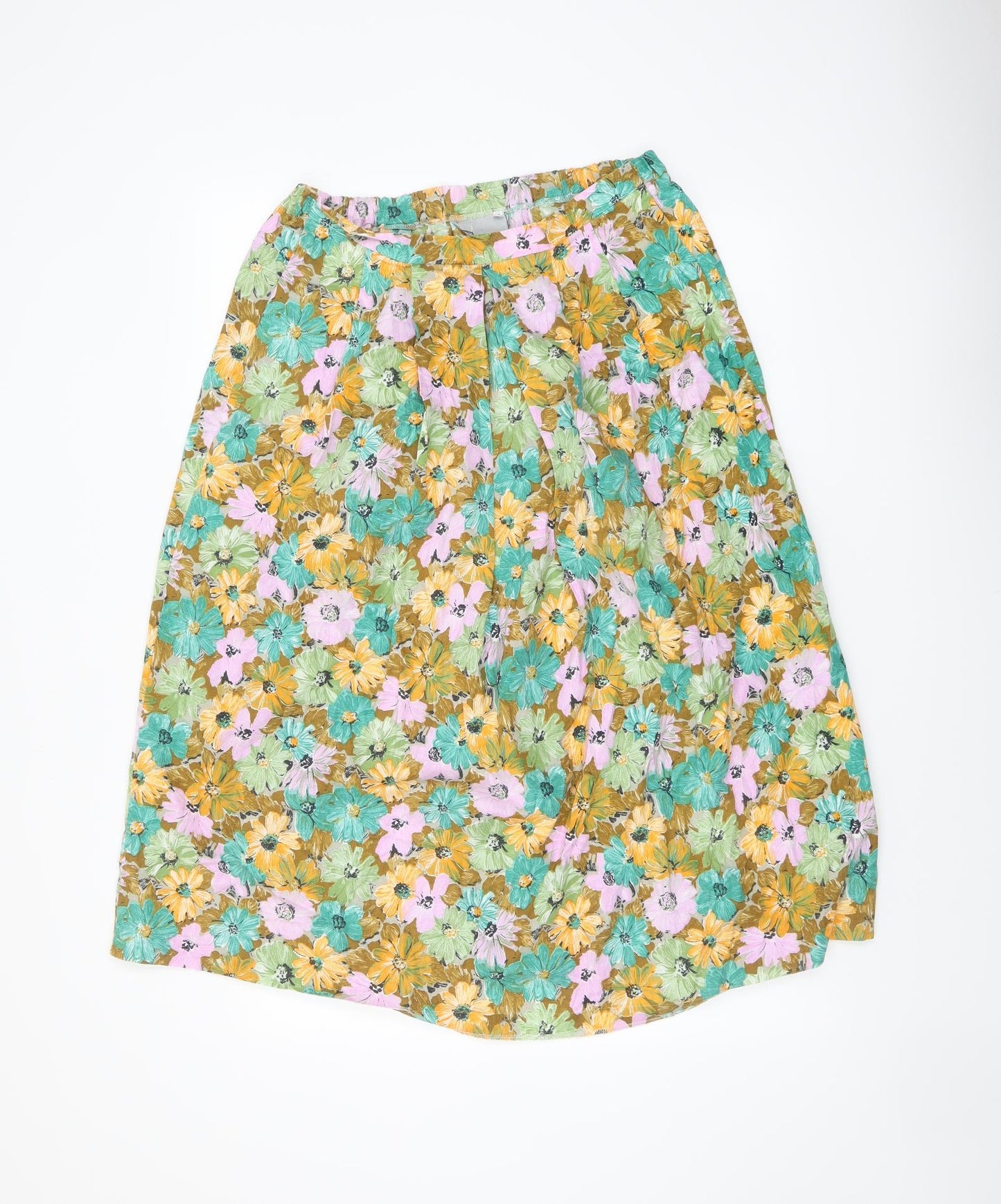JORDANA Womens Multicoloured Floral Cotton A-Line Skirt Size 14