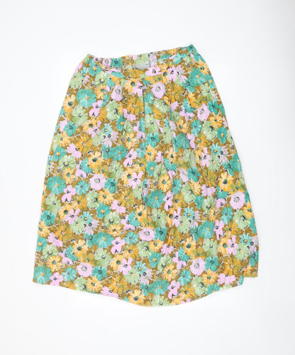 JORDANA Womens Multicoloured Floral Cotton A-Line Skirt Size 14