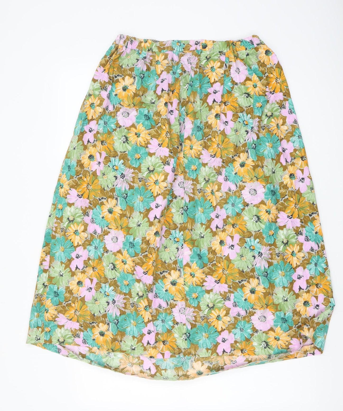 JORDANA Womens Multicoloured Floral Cotton A-Line Skirt Size 14